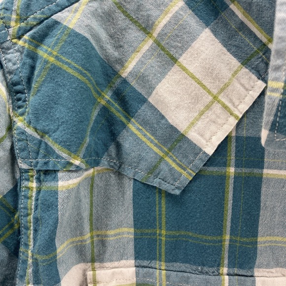 Ariat Harry Retro Fit Short Sleeve Pearl Snap Plaid Shirt Mens Size Large Blue - Picture 9 of 10